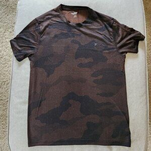 Old Navy Active Go-Dry S/S Shirt, Black/Orange Camo, Medium